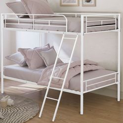 Brand New White Metal Twin Size Bunk Bed 