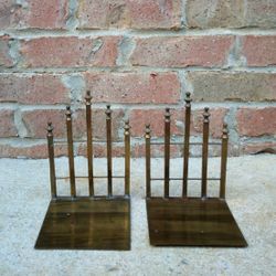 Vintage Brass Fence-Style Bookends 