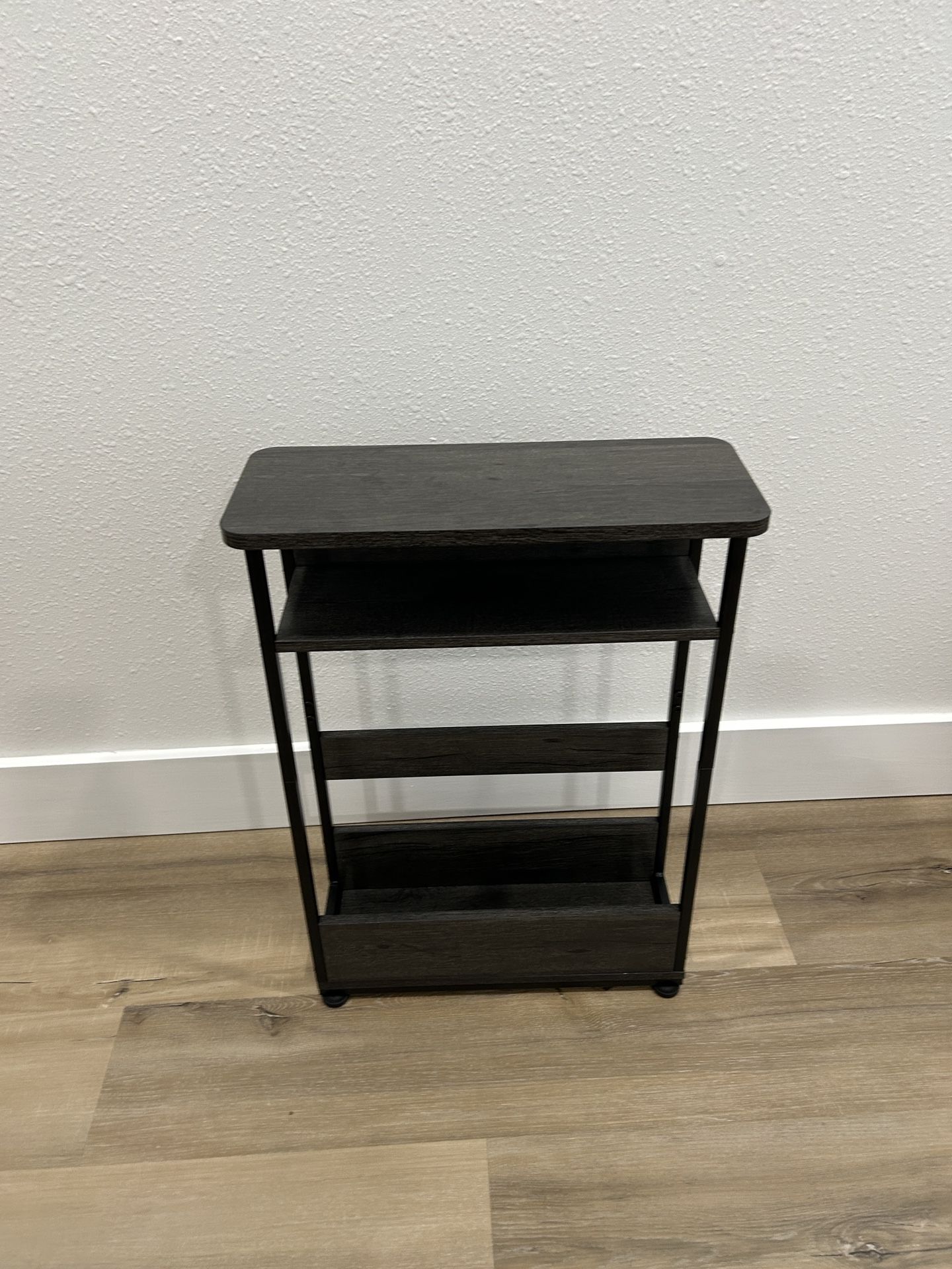 Slim Black Metal + Wood Shelf