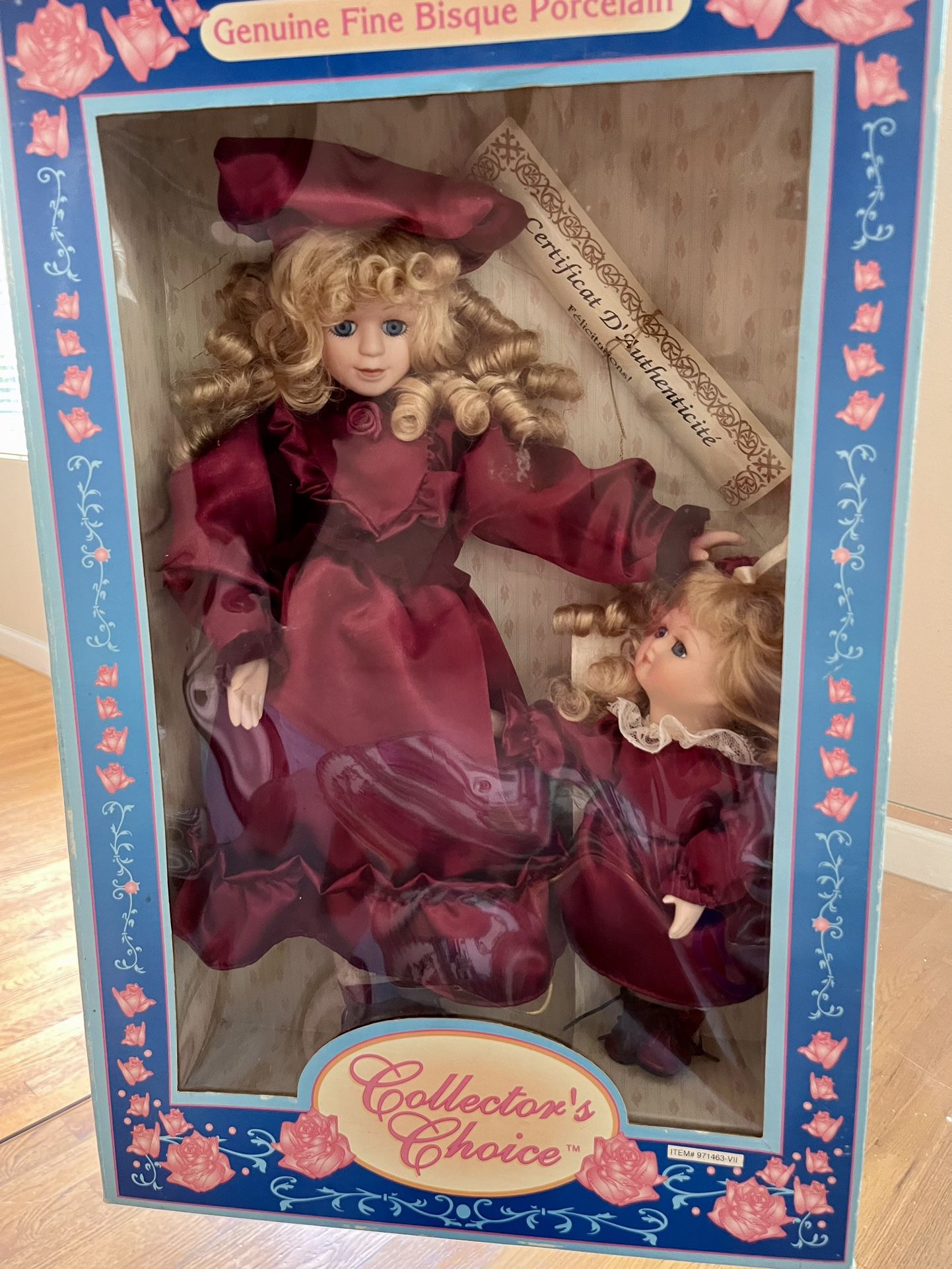 Collectors Choice Genuine Fine Bisque Porcelain Dolls Limited Edition With Certificate Of Authenticity 1.7 Feet Tall 