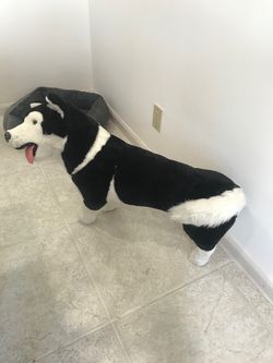 Giant husky dog figure plush