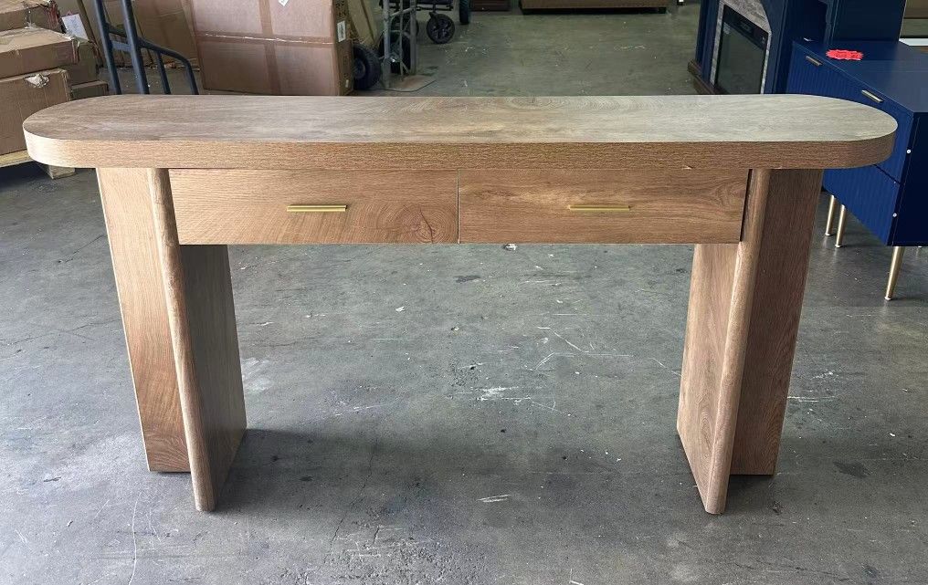 63X12X32.5in Assembled console table entryway table with 2 drawers