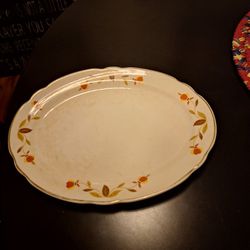 Vintage Superior Hall China Autumn Leaf Oval Platter 