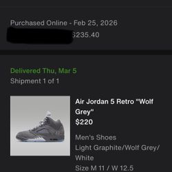 Jordan 5 - Wolf Grey