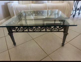 Elegant glass top metal