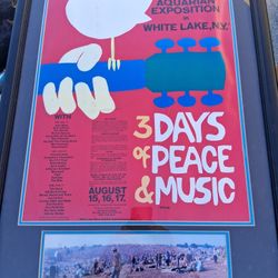 Woodstock Framed Pic With Authenticity Letter