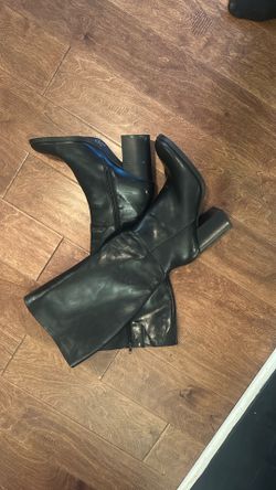Calf High Black High Heel Clog Boot 11M