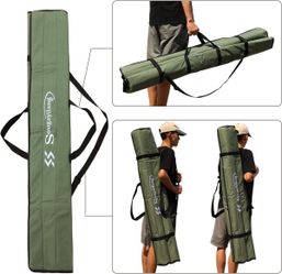 Sougayilang Canvas Fishing Rod Bag, Fishing Pole Organizer, Fishing Rod and Reel Storage Bag Organizer for Travel, Gift for Father, Boyfriend and Fami
