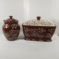 Temptations by Tara Presentable Ovenware Brown Floral Lace (Oven Microwave Dishwasher Safe)
