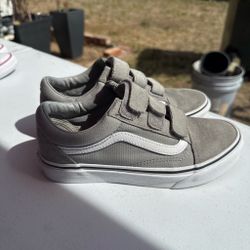 Vans Velcro grey old skool shoes