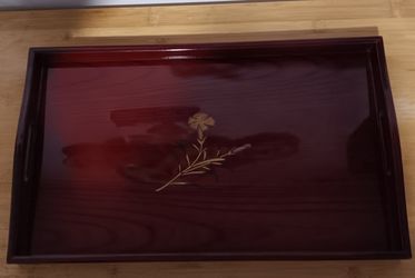 Beautiful  HighlyLaquac Tray, With Side Handles