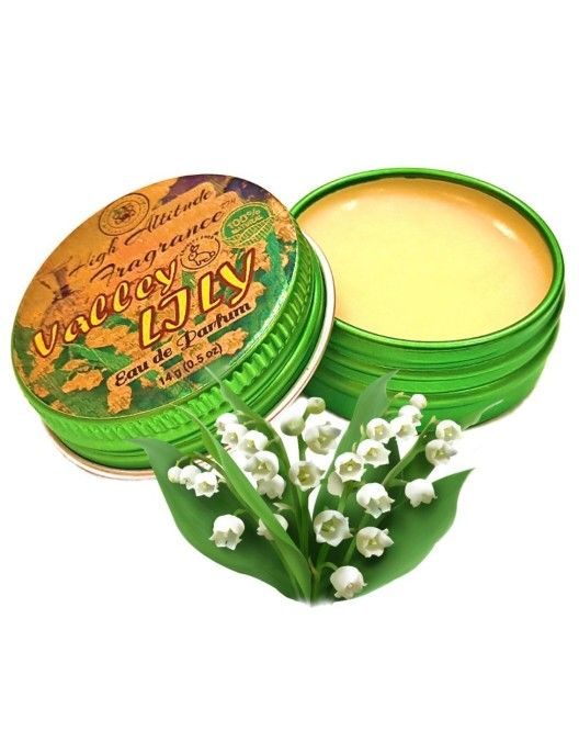 VALLEY LILY Perfume - Eau de Parfum - Solid Balm - Natural Essential Oils Aromatherapy Fragrance (Muguet, Fresh Lily, Mimosa, Cassie, Hyacinth, Green 