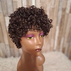 Human Hair Blend Wig 