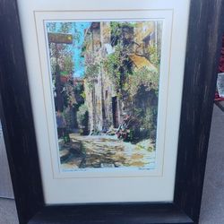 Martin Roberts Signed Enchanted Alley Framed Painting