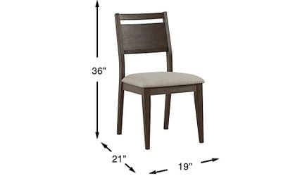 4 Dark Wood Dining Chairs with Upholstered Seats