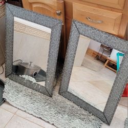 Pair Of Medicine Cabinets. Metal Interior With Mirror Good Condition 