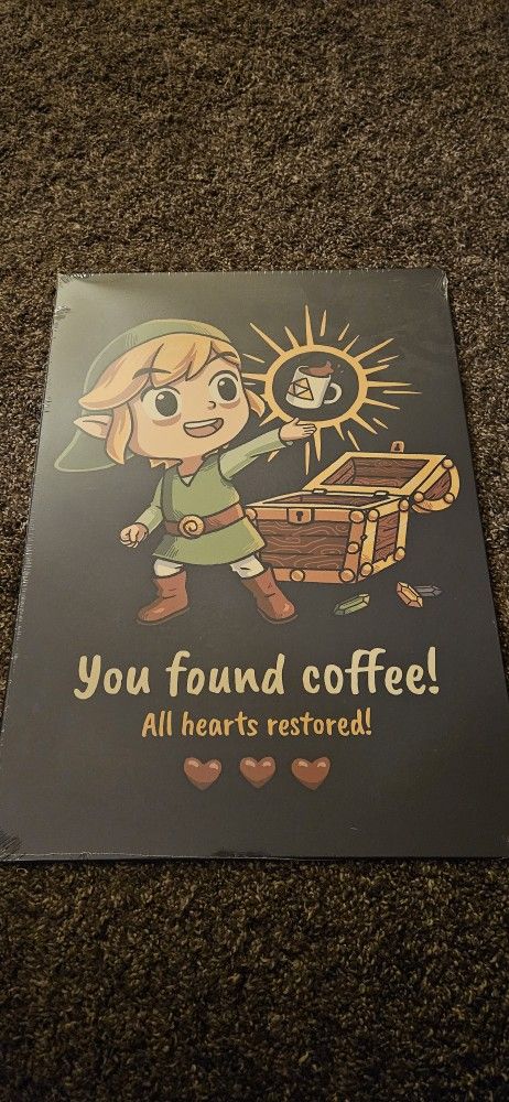 Legend of Zelda Link Coffee Displate Metal Poster