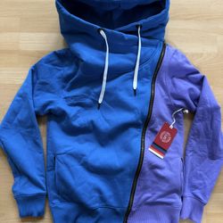 NWT NEW Women Size M LIO Local Interstellar Outfitters Zip Hoodie Asymmetrical Sweatshirt Cotton Blend Japanese Styling