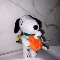 Snoopy Fall Pumpkin Plush Keychain