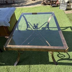 Wrought Iron Glass Coffee Table