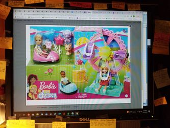 NEW BARBIE CLUB CHELSEA DOLL & CARNIVAL PLAY SET FERRIS WHEEL BUMPER CARS
