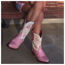 Tony lama little girls cowboy boots sz 9