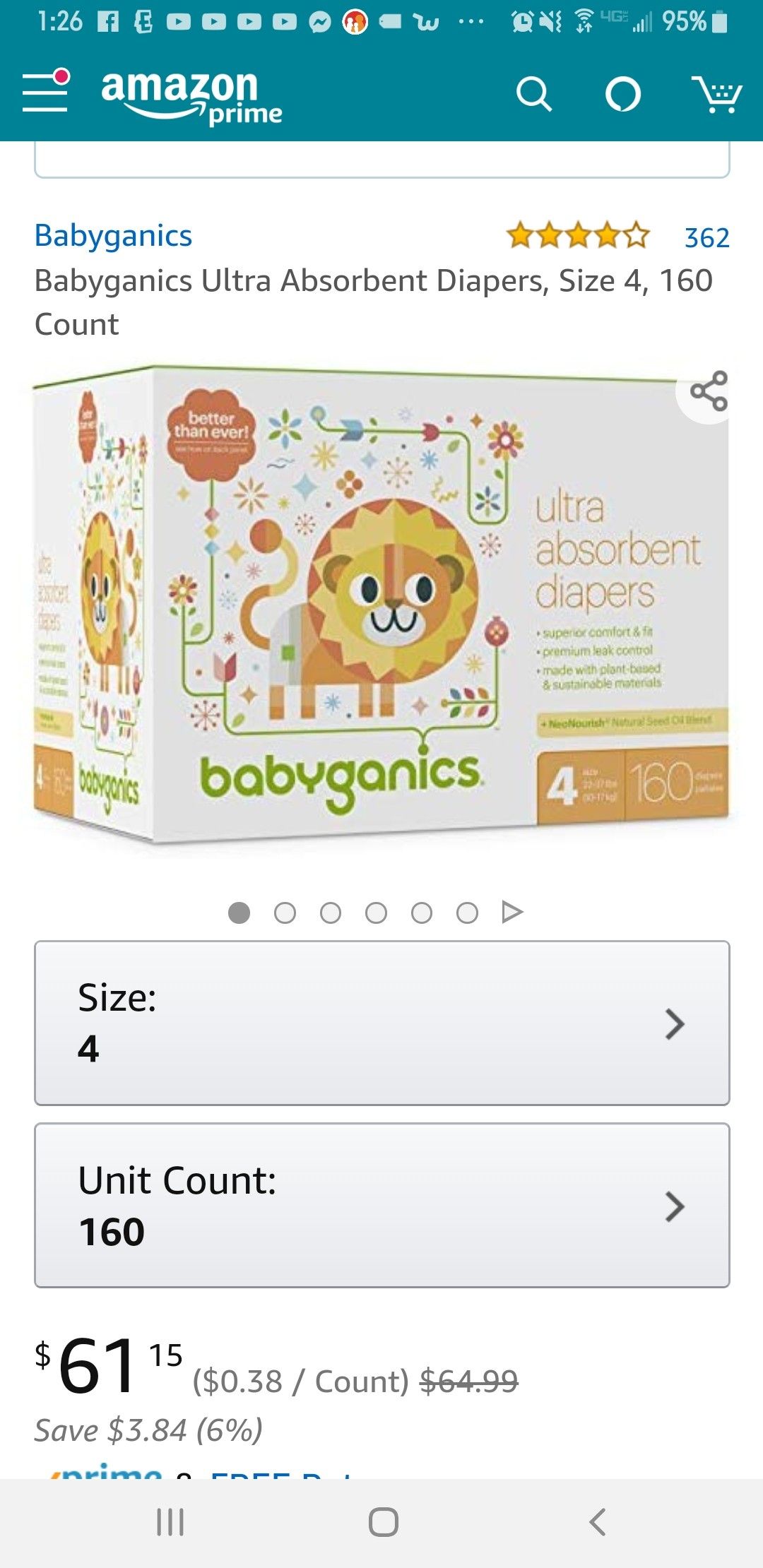Baby diapers size 4
