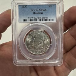 1937 PCGS Ms66 Roanoke 50c