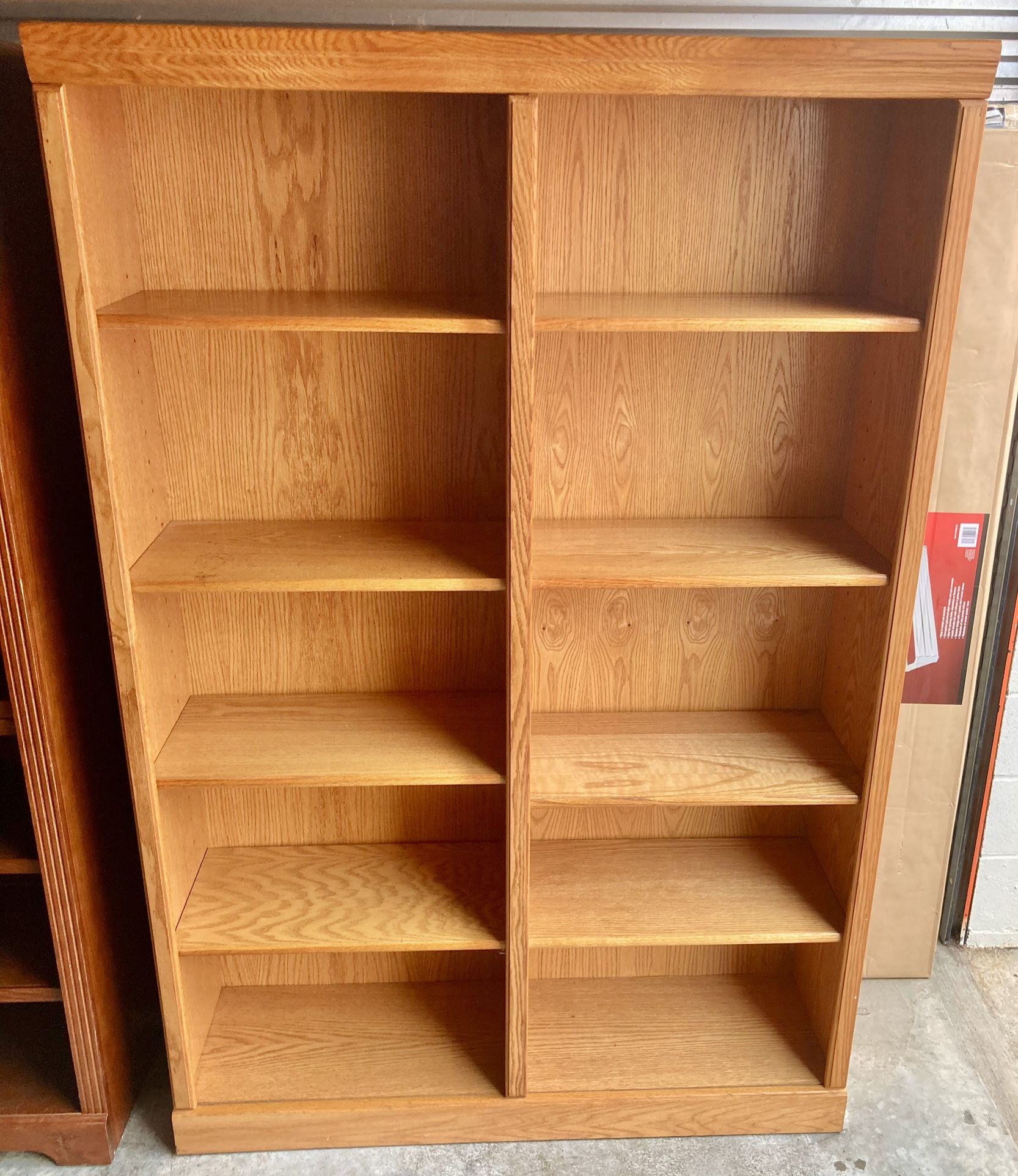 4’ X 6’ Oak Bookcase Storage and Display Shelving