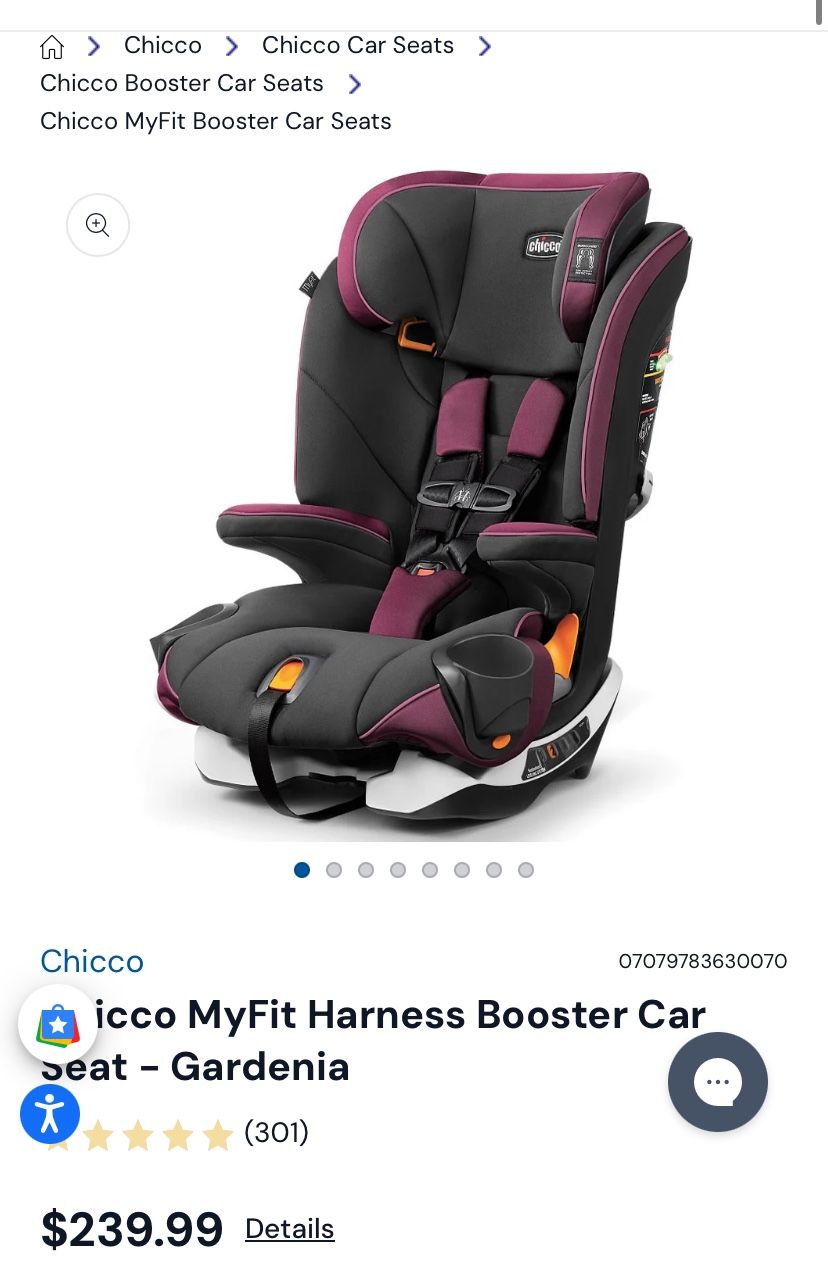 Like New Chicco Harness Booster Car seat