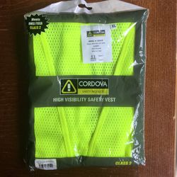 New. Construction vest/safety glasses and belt