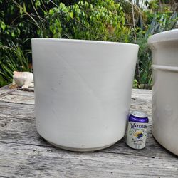 MCM White Glazed Planter Pot
