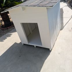 Custom-Made dog houses with shingle roof guarantee no leak. Left it from the ground