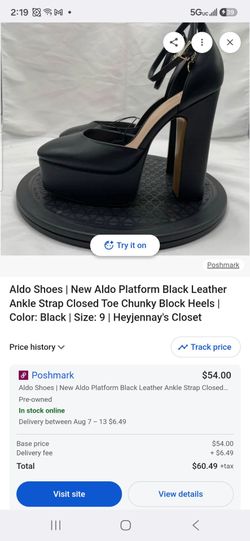 Aldo Leather Platform Heels w/ Heart Charm