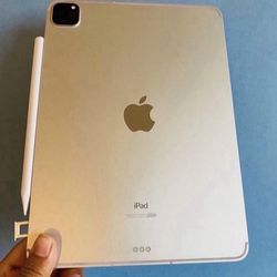 Apple IPad Pro 11” (2020 / Liquid Retina / Face ID) 128GB WiFi + Cellular (LTE/Unlocked) with Pen, Keyboard & Accessories