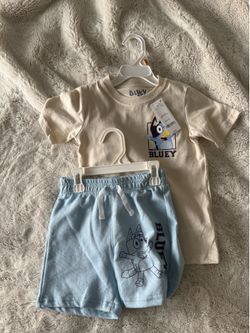 NWT Bluey matching shorts set