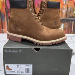 Timberland 6" Premium Waterproof Boots Rust Nubuck Size 10.5