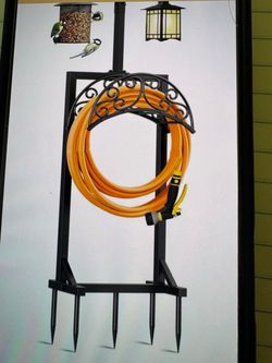 Garden Hose Reel Rack metal color black