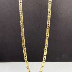 14k solid Gold Tiger Eye Chain link