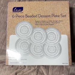  6 Piece Beaded Desert Plates 