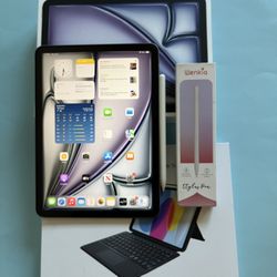 Apple IPad Air 11” ( M3 chip / 2025 Newest) 128GB  with pen, keyboard case & Accessories 