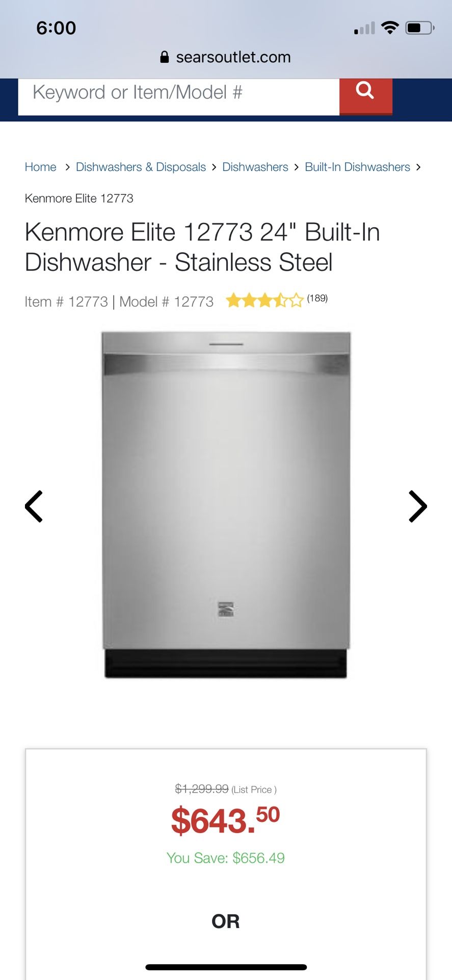 Kenmore Elite dishwasher model 12773K for Sale in Miami, FL OfferUp