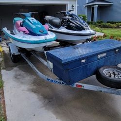 I Have Two 3 Seaters Yamaha Jetski With 2018 Trailer And Storage Comparment. 1999and 2000.