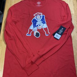 NFL New England Patriots Red Long Sleeve NWT Men’s Size XL 47 Brand 23pit2pit