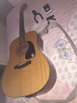 Epiphone DR-100 Acoustic Guitar and accessories