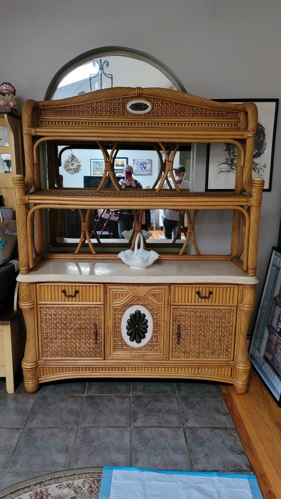 Wicker, Bamboo Wall Unit 6.5ft H.. 5ft..W. 19"D
