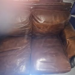 Leather Sofa Chair And Ottman 