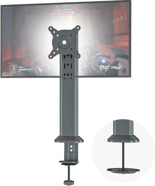New HEMUDU Single Desk Monitor Arm Mount Stand Fit for 13 inch to 32 inch Flat Curved Computer Screen W/ Swivel, Height Adjustable, Rotation, Holds up