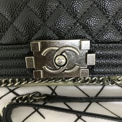 Chanel So Black Chevron Medium Classic Flap Bag Lambskin