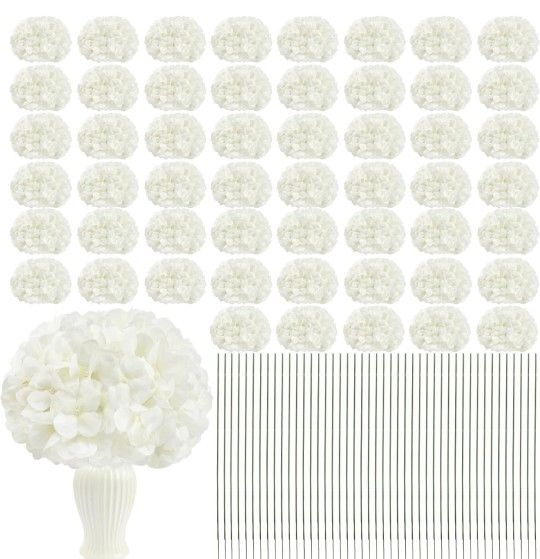 New 104 pcs Artificial Hydrangea Silk